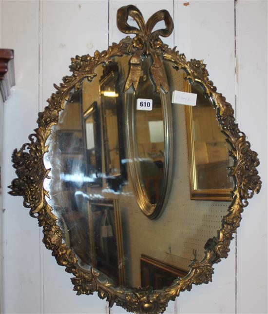 Mid Victorian gilt brass mirror